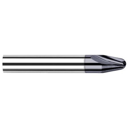 Harvey Tool 0.005 in. Radius x 0.123 in. Length of Cut x 45 Degree per side Carbide Runner Cutter, 2 Flutes 856550-C3